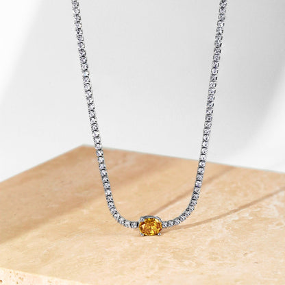 [Elite]1.0 Carat Shining Oval Cut Necklace