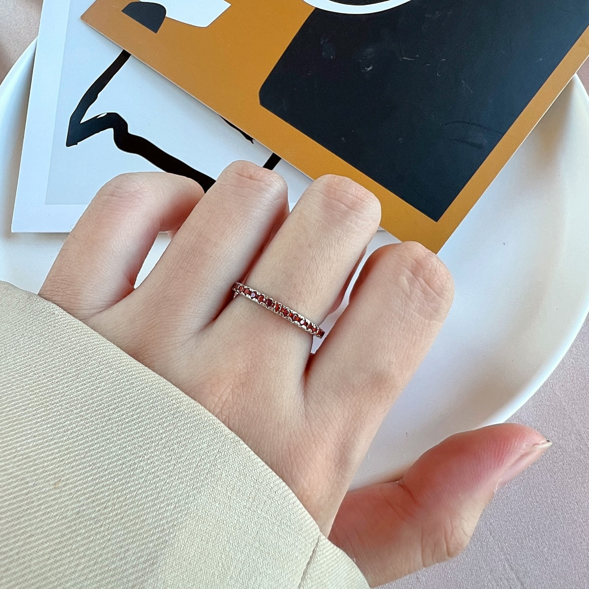 [Elite]Delicate Sparkling Round Cut Daily Ring
