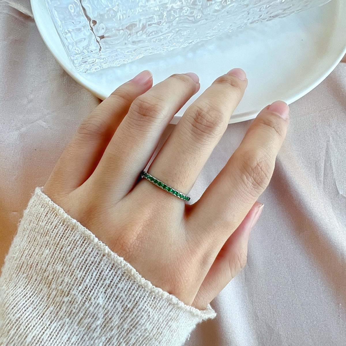 [Elite]Delicate Sparkling Round Cut Daily Ring