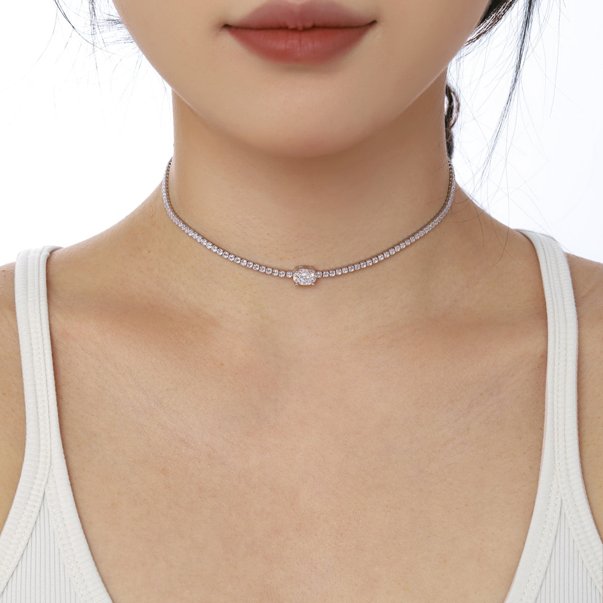 [Elite]1.0 Carat Shining Oval Cut Necklace