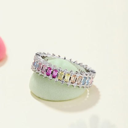 [Elite]Splashy Ornate Emerald Cut Cocktail Ring