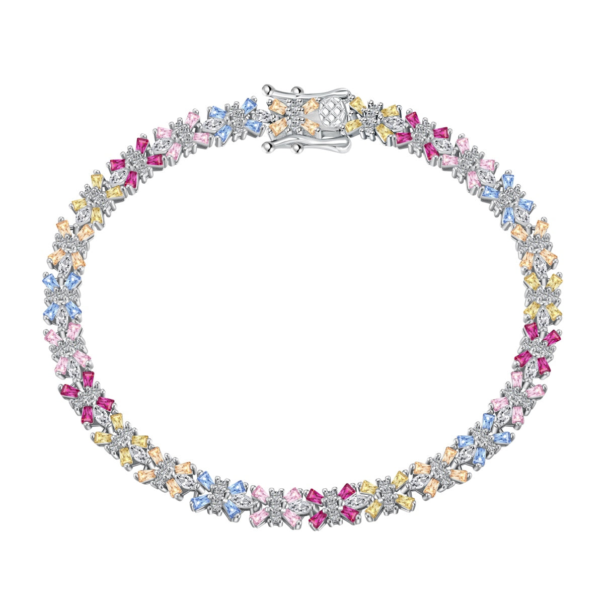 [Elite]Radiant Colorful Emerald Cut Party Bracelet