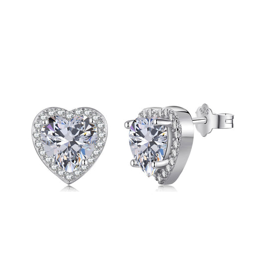 [Elite]Sparkling Heart Shape Lover Earrings