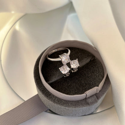 [Elite]1.0 Carat Radiant Princess Cut Wedding Earrings