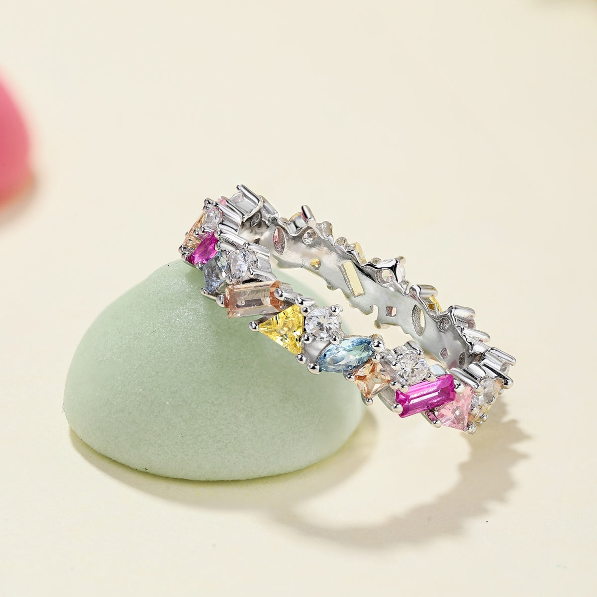 [Elite]Dazzling Polychromatic Multi cut Daily Ring