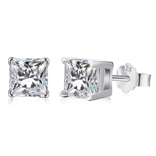 [Elite]1.0 Carat Radiant Princess Cut Wedding Earrings