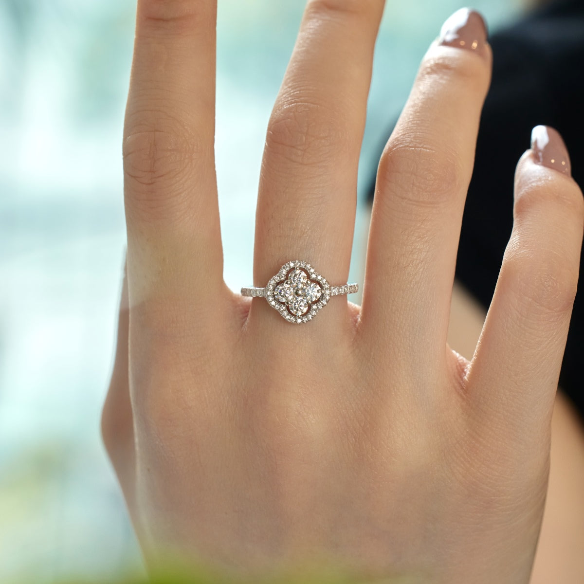 [Elite]Four Leaf Clover Flower Design Ring