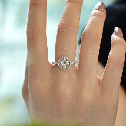 [Elite]Four Leaf Clover Flower Design Ring