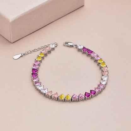[Elite]Luxurious Colorful Romantic Heart Shape Lover Bracelet