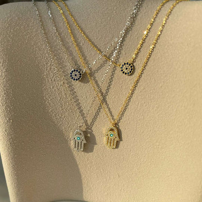 [Elite]Demon Eye Hamsa Palm Necklace