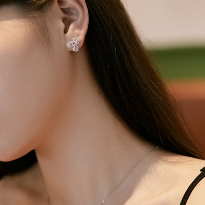 [Elite]Ornate Flower Shape Pear Cut Lover Earrings