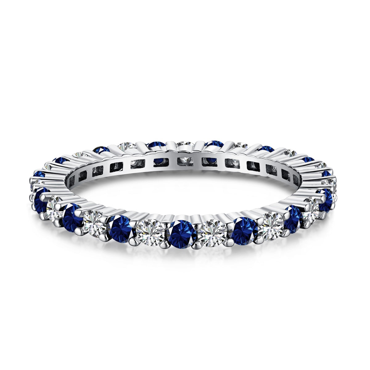 [Elite]Exquisite Colorful Round Cut Tennis Ring