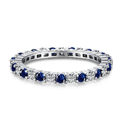 [Elite]Exquisite Colorful Round Cut Tennis Ring