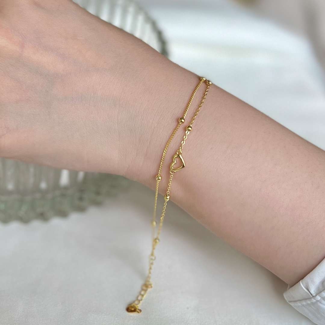 [Elite]Dainty Double Layer Love Heart Bracelet