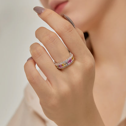 [Elite]Dainty Colorful Radiant Cut Daily Ring