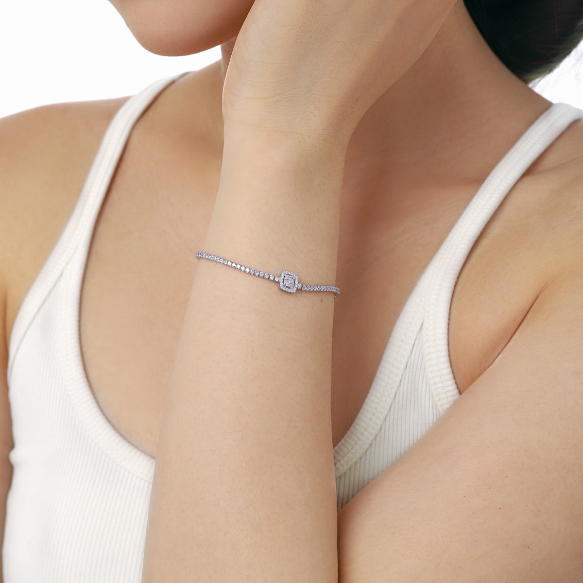 [Elite]Luxurious Dazzling Square Shape Banquet Bracelet