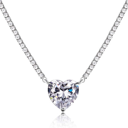 [Elite]8.0 Carat Versatile Colorful Sweet Heart-Shaped Tennis Necklace