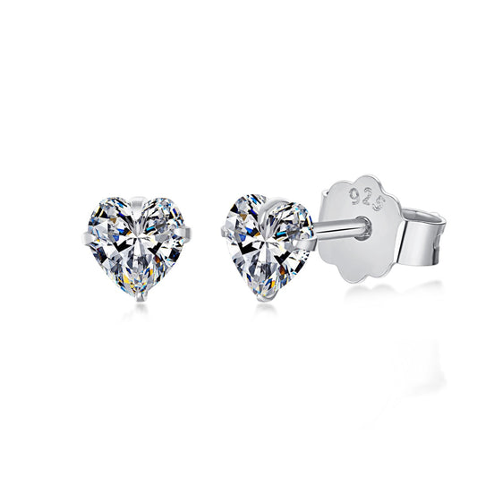 [Elite]Sparkling Heart Shaped Simple Earrings