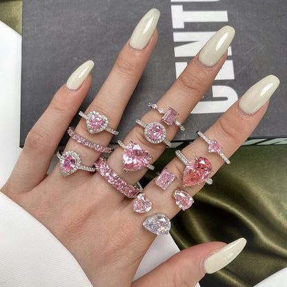 [Elite]0.5 Carat CaratEternity Charming Heart Shape Lover Ring