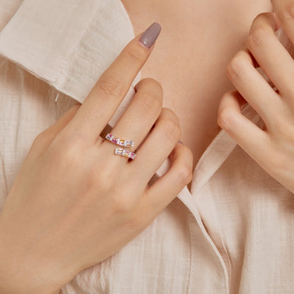 [Elite]Charming Colorful Radiant Cut Adjustable Daily Ring