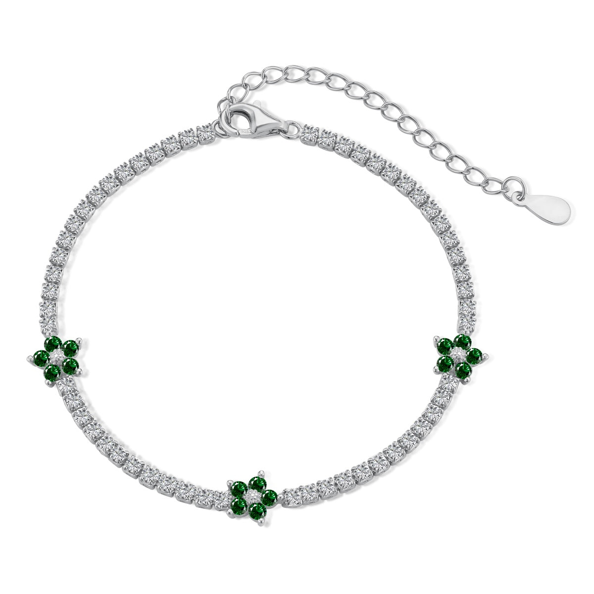 [Elite]Sparkling Flower Shape Tennis Bracelet