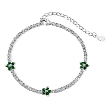 [Elite]Sparkling Flower Shape Tennis Bracelet