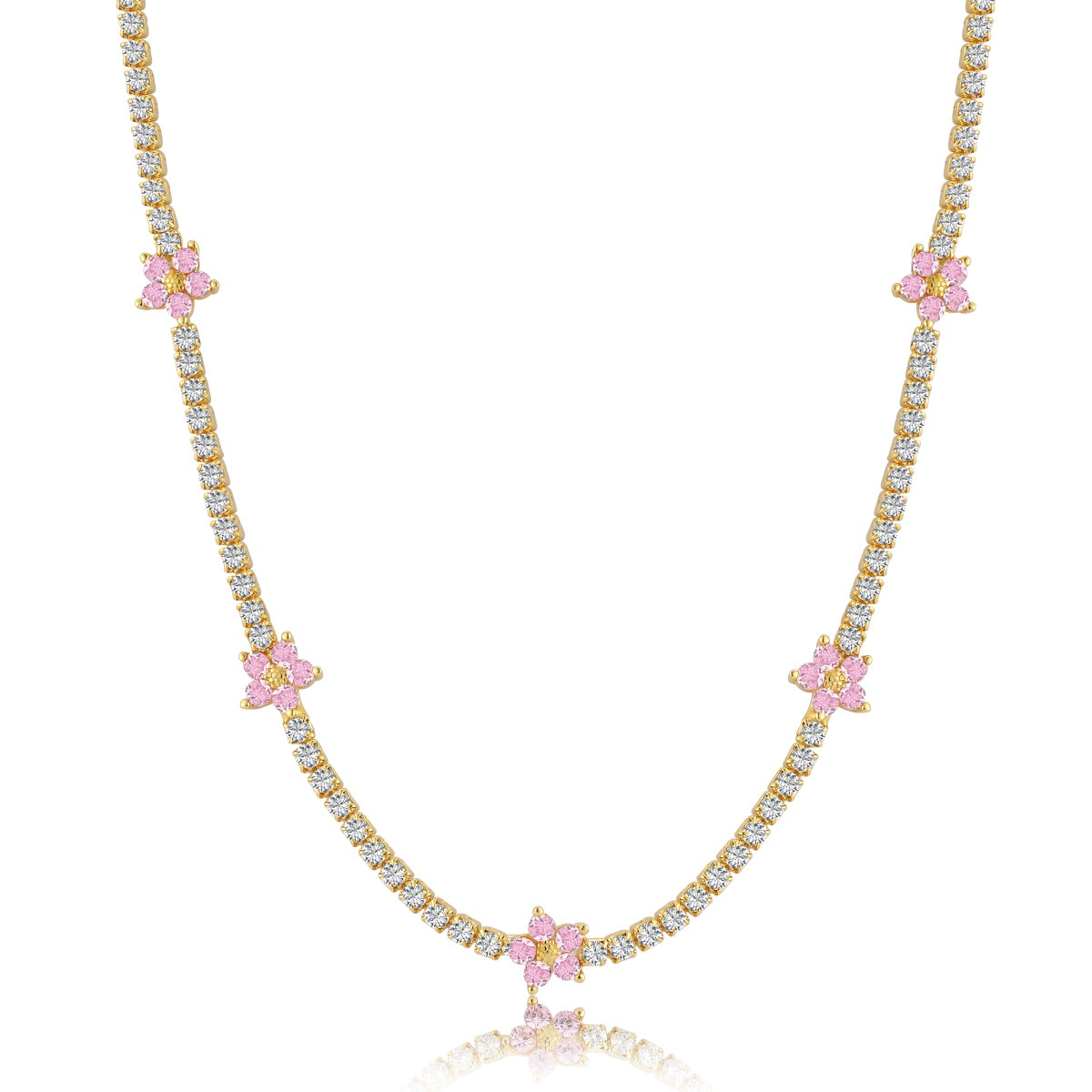 [Elite]Luxurious Colorful Flower Tennis Necklace