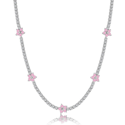 [Elite]Luxurious Colorful Flower Tennis Necklace