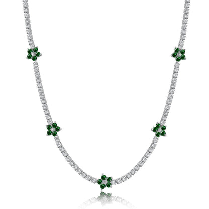 [Elite]Luxurious Colorful Flower Tennis Necklace