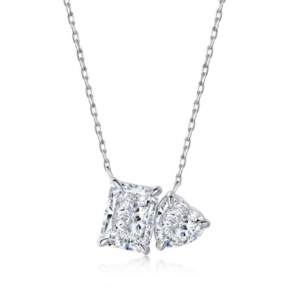 [Elite]Dazzling Square & Heart Shape Necklace