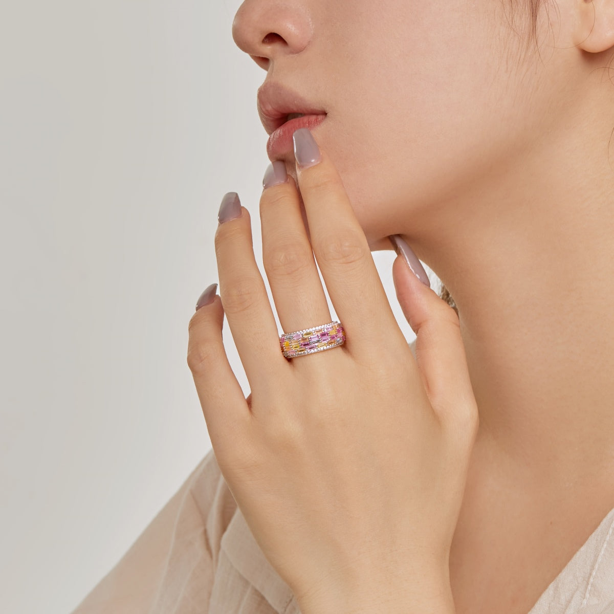[Elite]Radiant Colorful Radiant Cut Daily Ring
