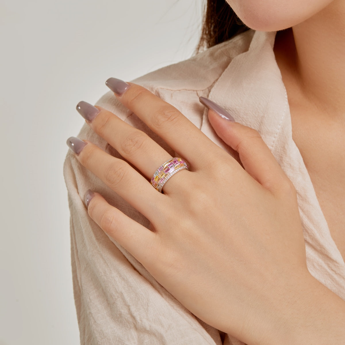 [Elite]Radiant Colorful Radiant Cut Daily Ring