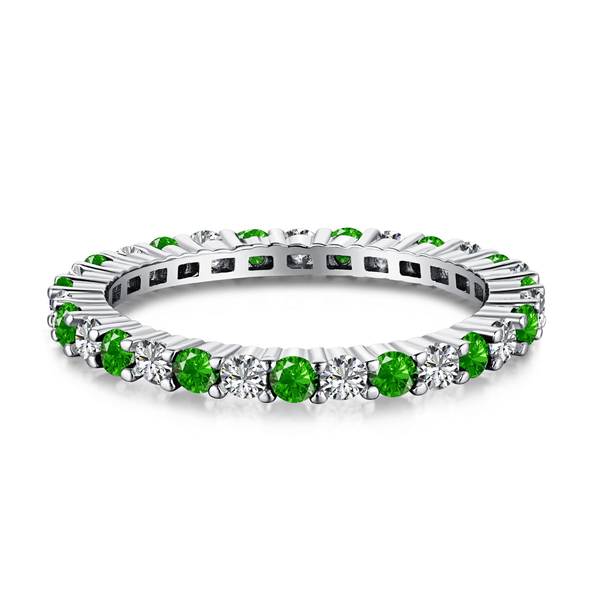 [Elite]Exquisite Colorful Round Cut Tennis Ring