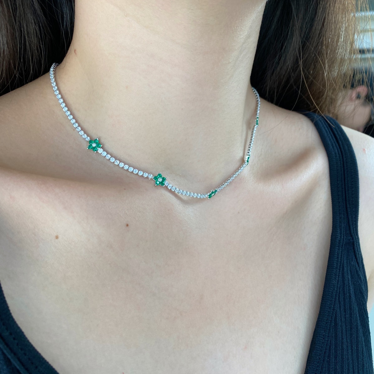 [Elite]Luxurious Colorful Flower Tennis Necklace