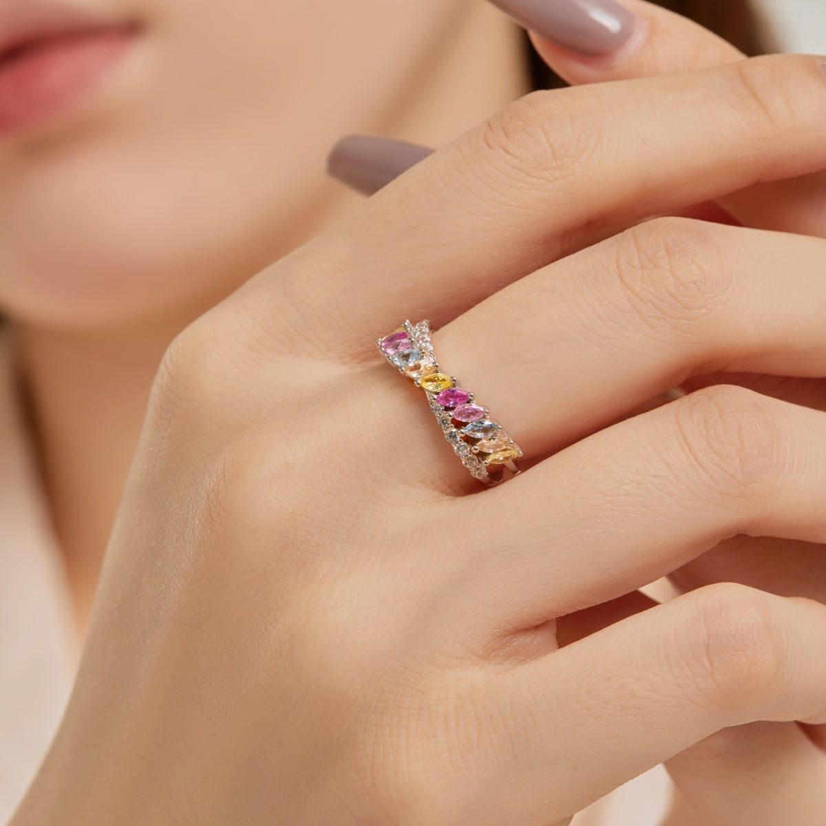 [Elite]Unique Colorful Marquise Cut Daily Ring