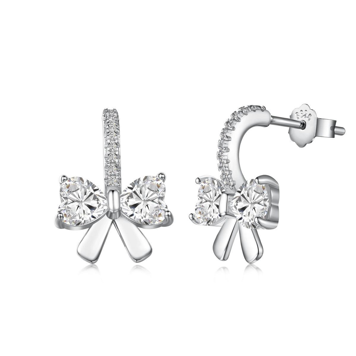 [Elite]Exquisite Earrings With Heart-Shaped Bow Design
