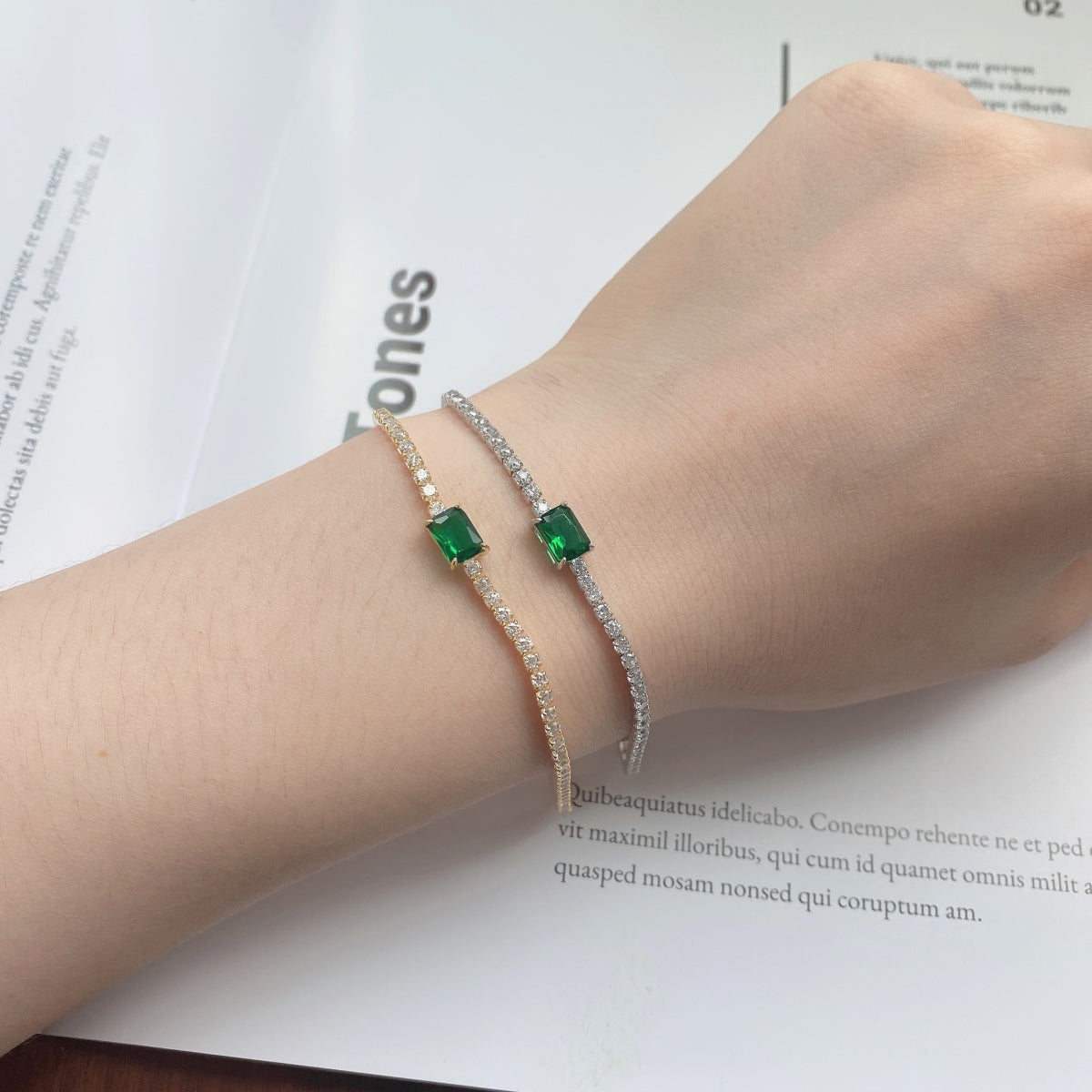 [Elite]1.0 Carat Unique Emerald Cut Banquet Bracelet