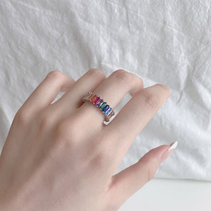 [Elite]Unique Colorful Radiant Cut RIng