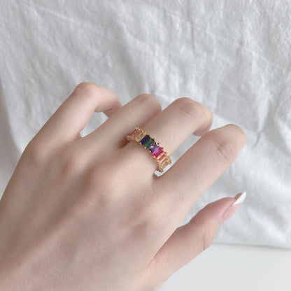[Elite]Unique Colorful Radiant Cut RIng