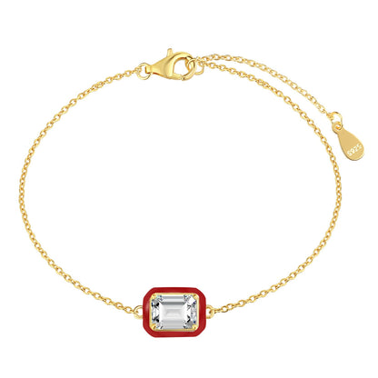 [Elite]2.0 Carat Sparkling Colorful Emerald Cut Daily Bracelet
