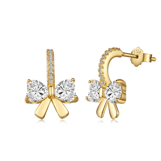[Elite]Exquisite Earrings With Heart-Shaped Bow Design