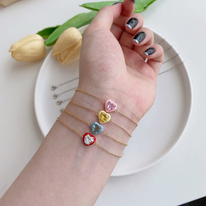 [Elite]Sparkling Romantic Heart Shape Lover Bracelet