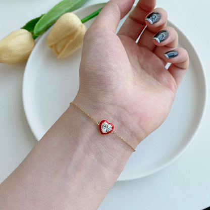 [Elite]Sparkling Romantic Heart Shape Lover Bracelet