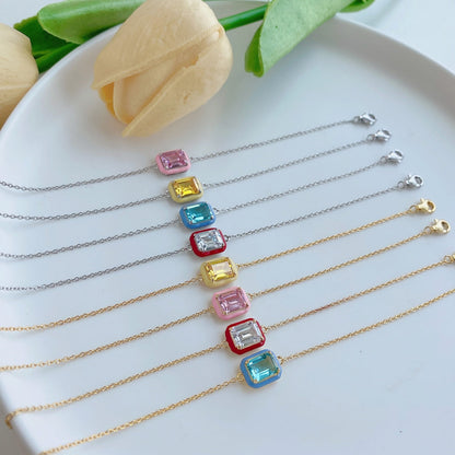 [Elite]2.0 Carat Sparkling Colorful Emerald Cut Daily Bracelet