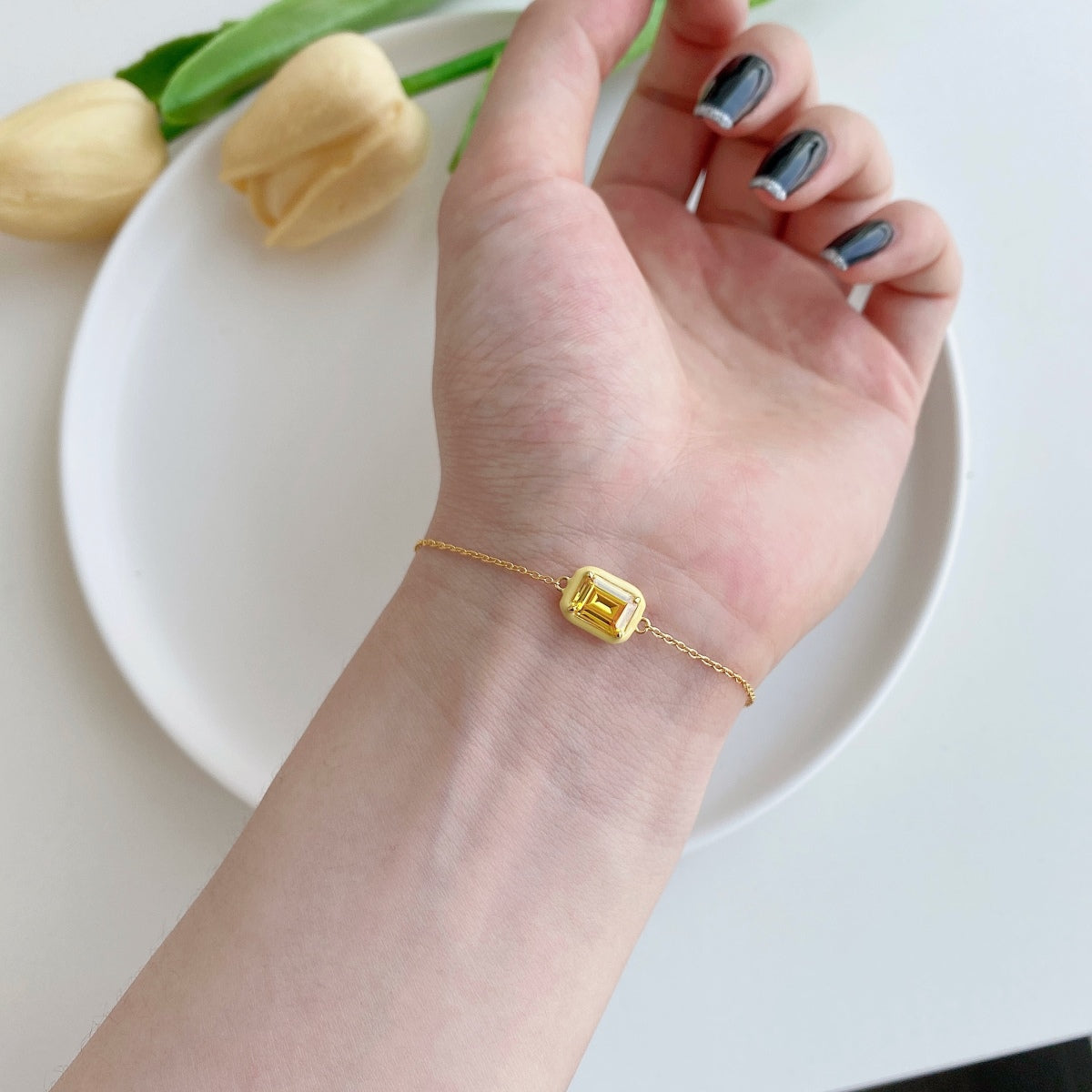 [Elite]2.0 Carat Sparkling Colorful Emerald Cut Daily Bracelet