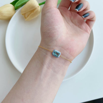 [Elite]2.0 Carat Sparkling Colorful Emerald Cut Daily Bracelet