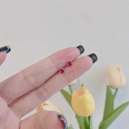 [Elite]Sparkling Colorful Round Shape Earrings
