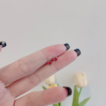 [Elite]Sparkling Colorful Round Shape Earrings