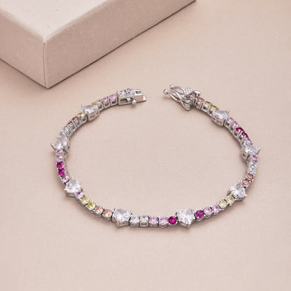 [Elite]Romantic Heart Shape Round Cut Lover Bracelet