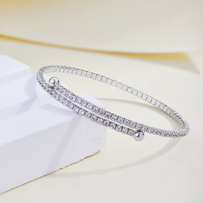 [Elite]Row of Diamonds Round Fashion Bracelet